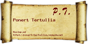Ponert Tertullia névjegykártya